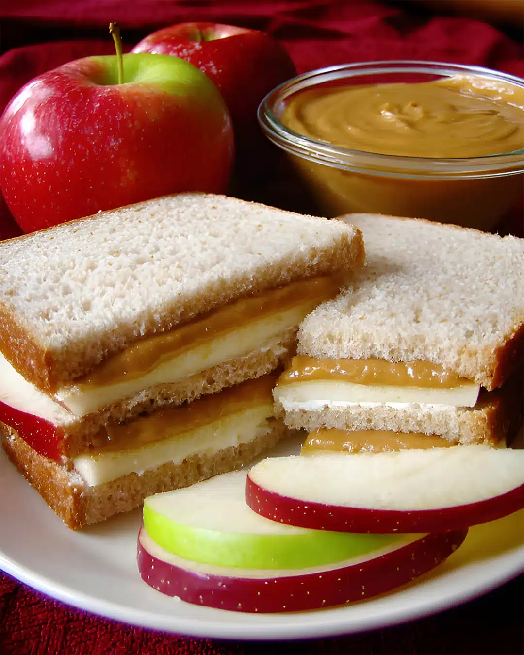 My Method for Apple Slices Peanut Butter Sandwich