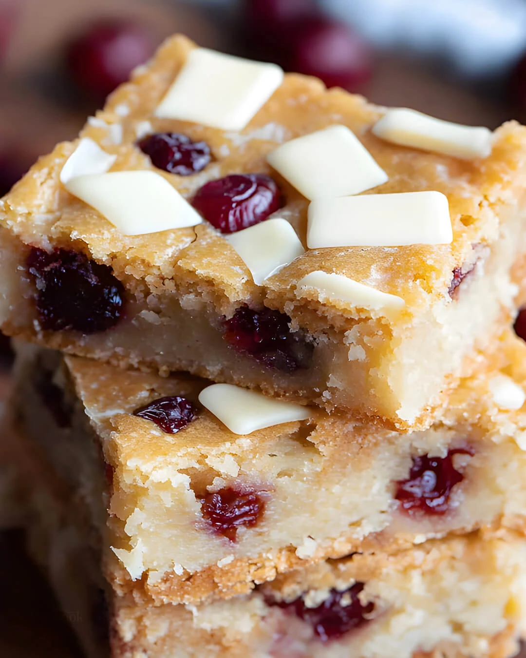 My secrets for getting this Cranberry Blondies just right
