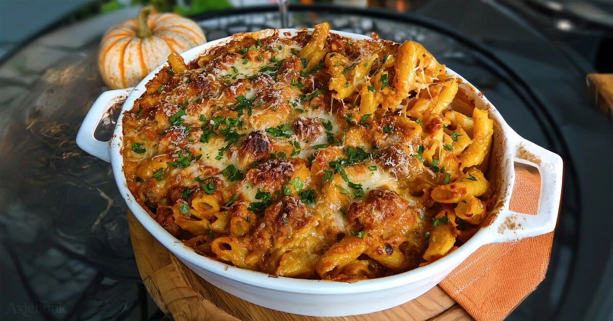 Pumpkin Baked Ziti with Sausage