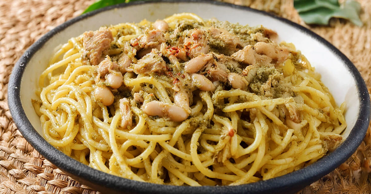 Spaghetti with Tuna and White Beans
