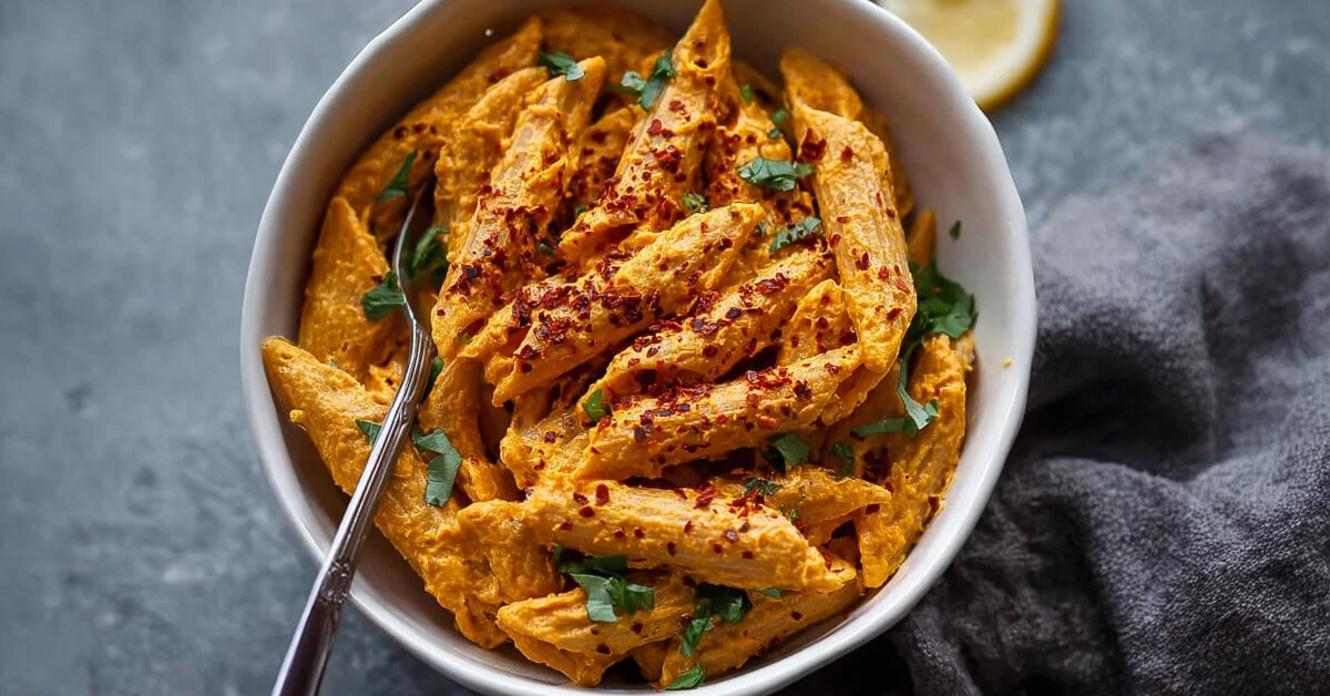 Vegan Cashew Cream Pumpkin Pasta