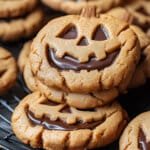Easy Milk Chocolate Stuffed Jack-O-Lantern Cookies