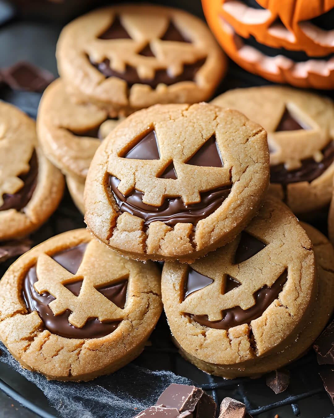 How I Make This Milk Chocolate Stuffed Jack O Lantern Cookies