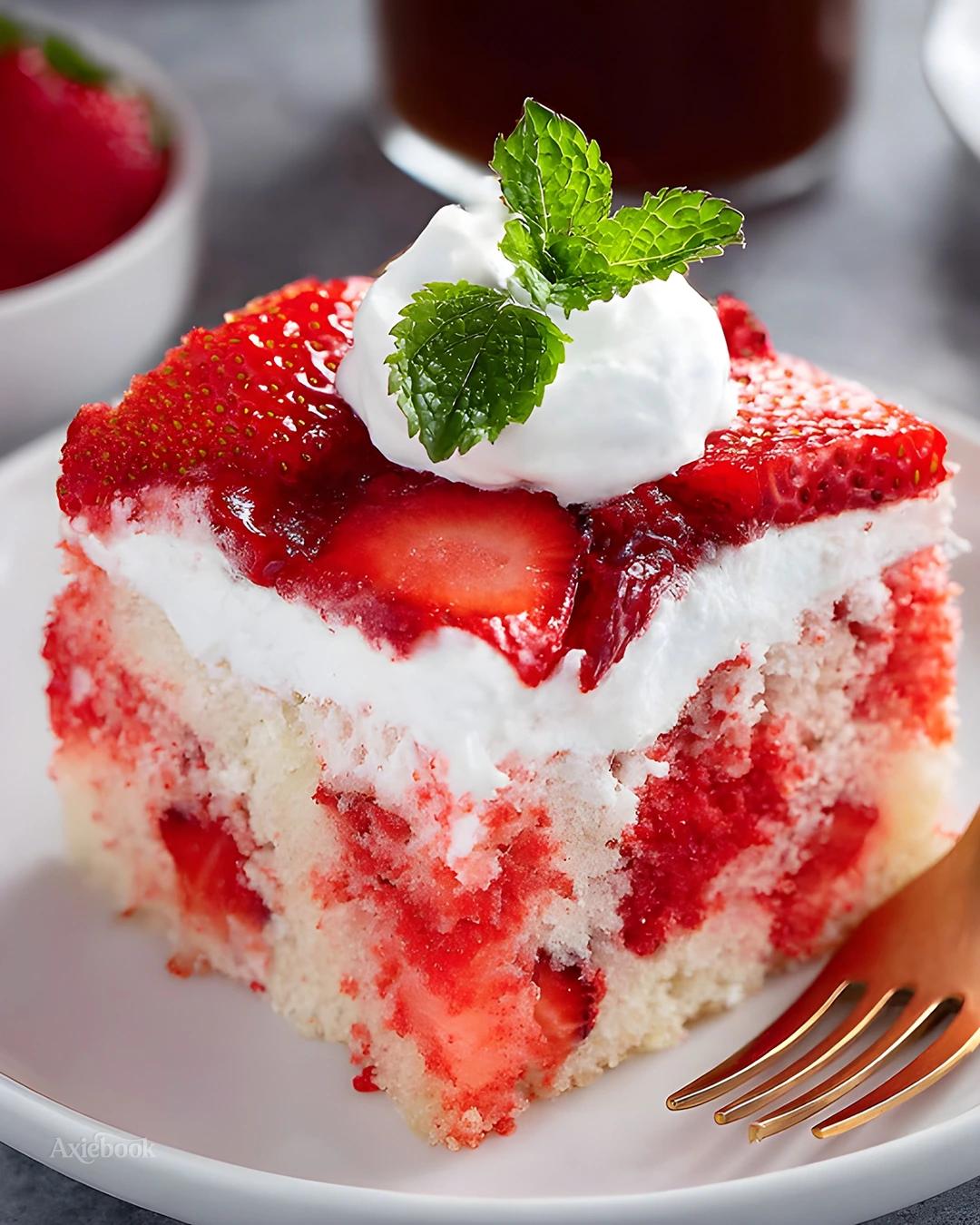 The ingredients I use for Strawberry Poke Cake