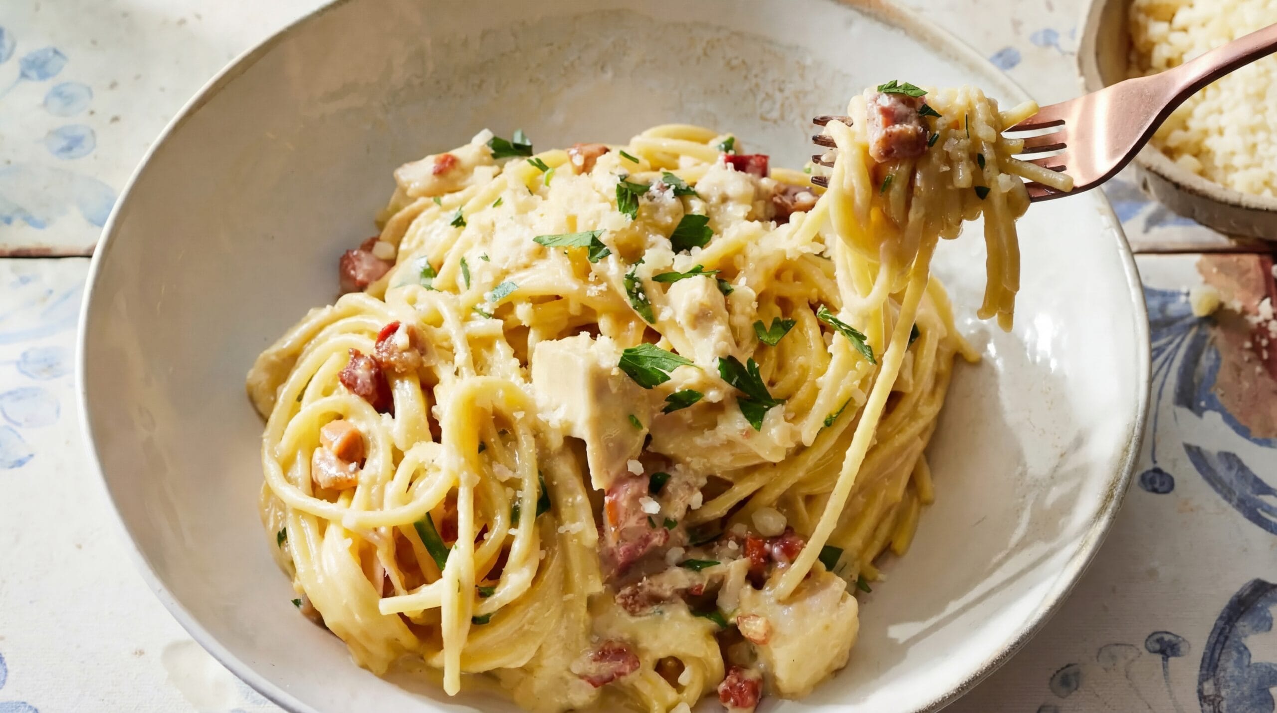 Chicken Carbonara Pasta Bake Recipe - Featured Image
