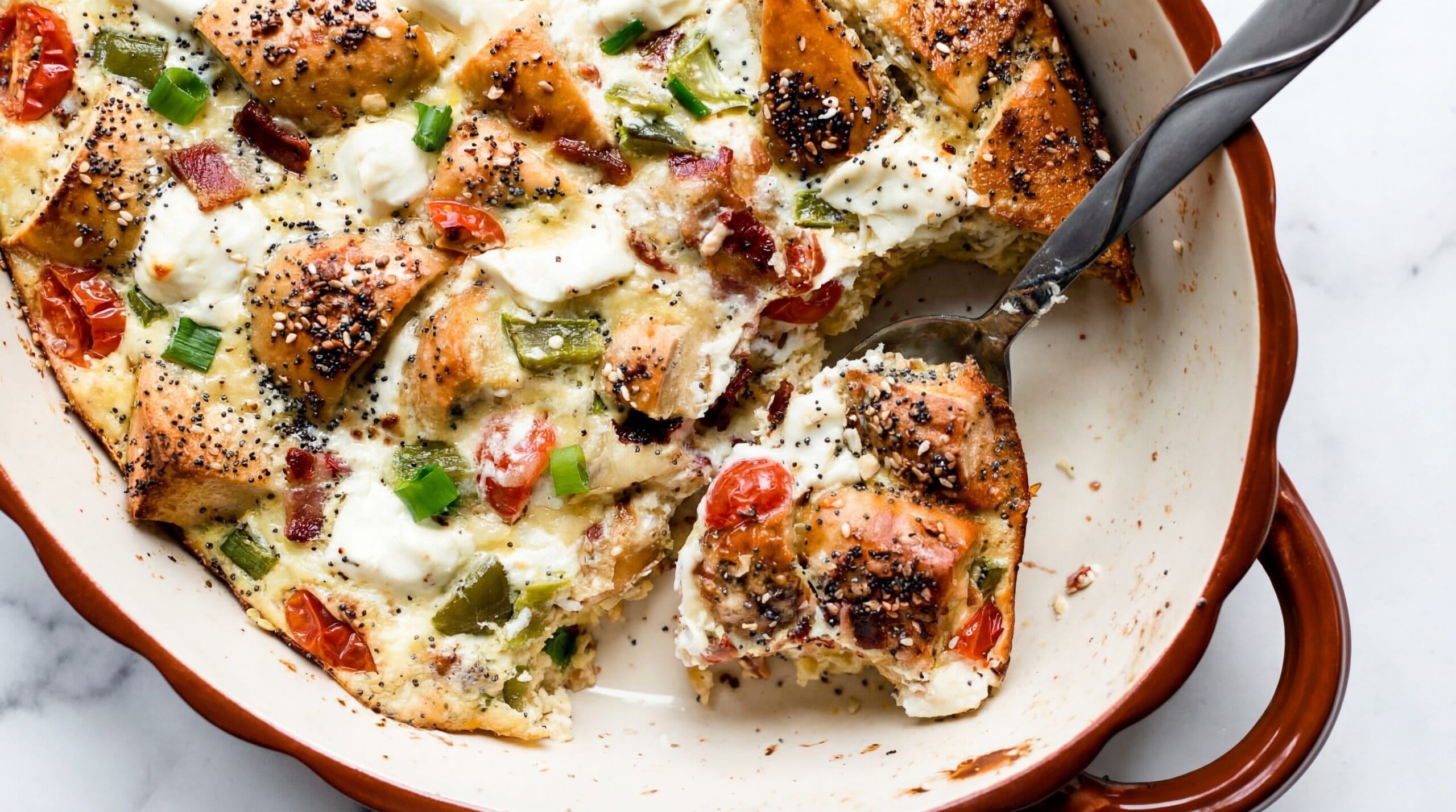 Everything Bagel Breakfast Casserole Recipe - Featured Image