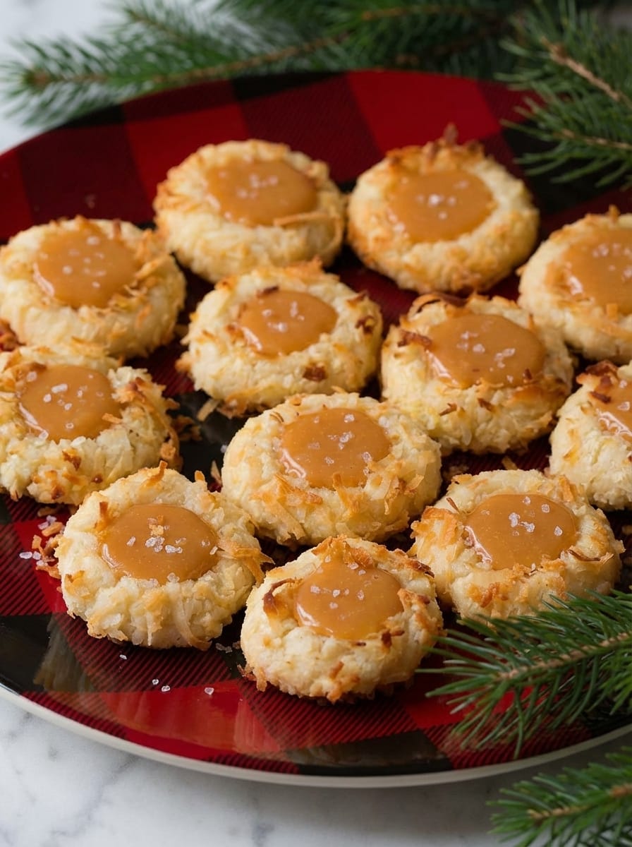 Everything You Need for Perfect Salted Caramel Coconut Thumbprint Cookies