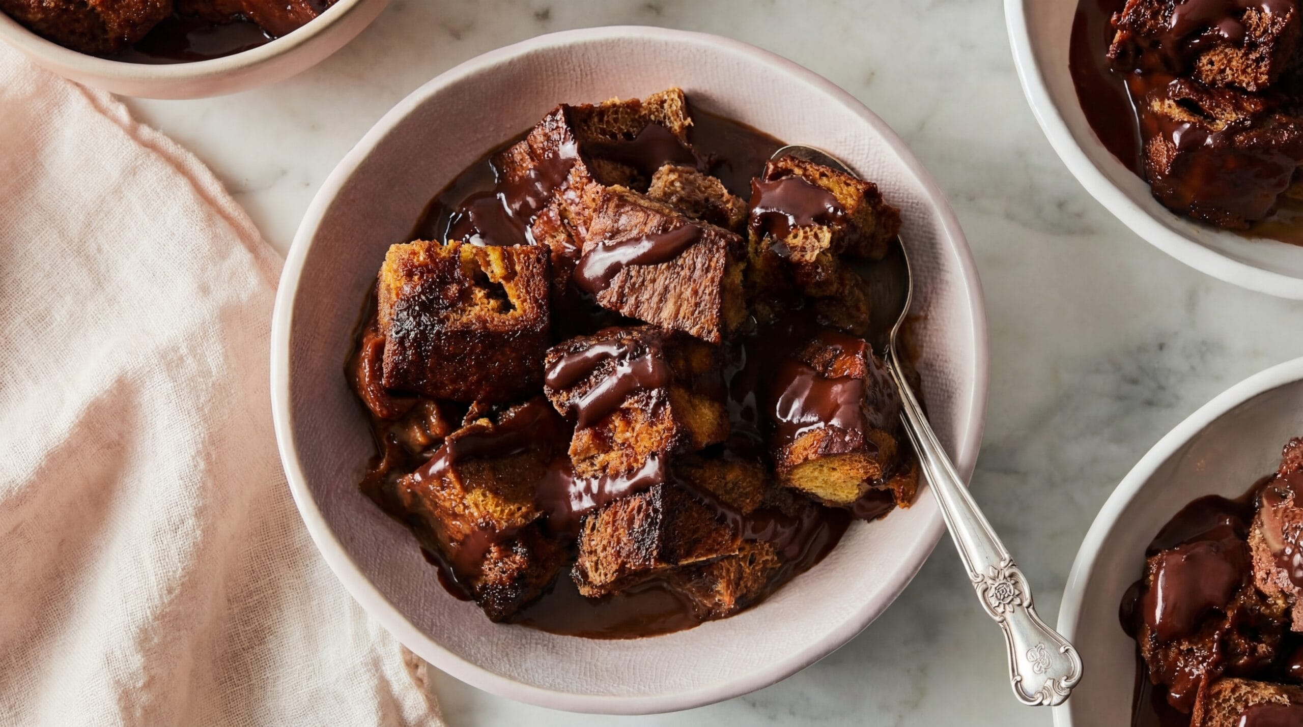 Hot Chocolate Bread Pudding Recipe - Featured Image