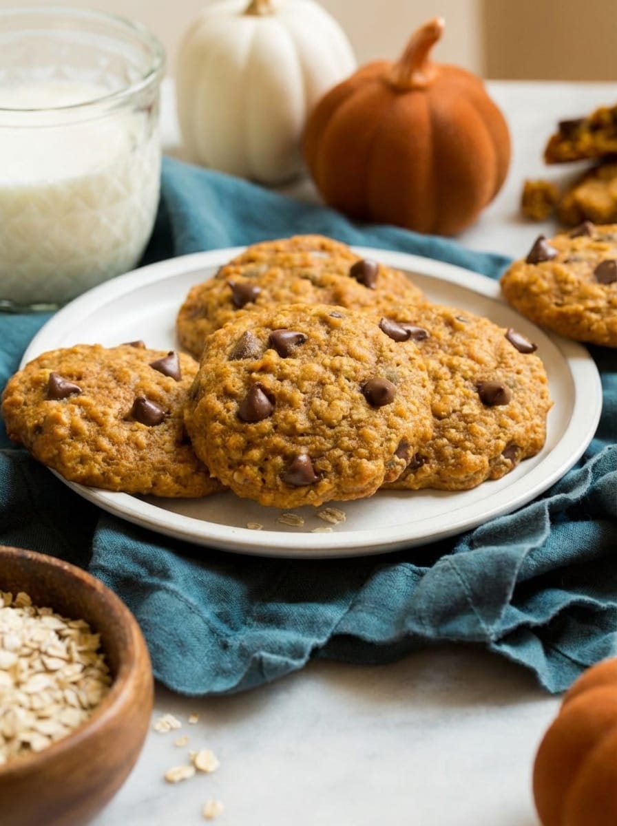 Ingredients for Pumpkin Oatmeal Chocolate Chip Cookies
