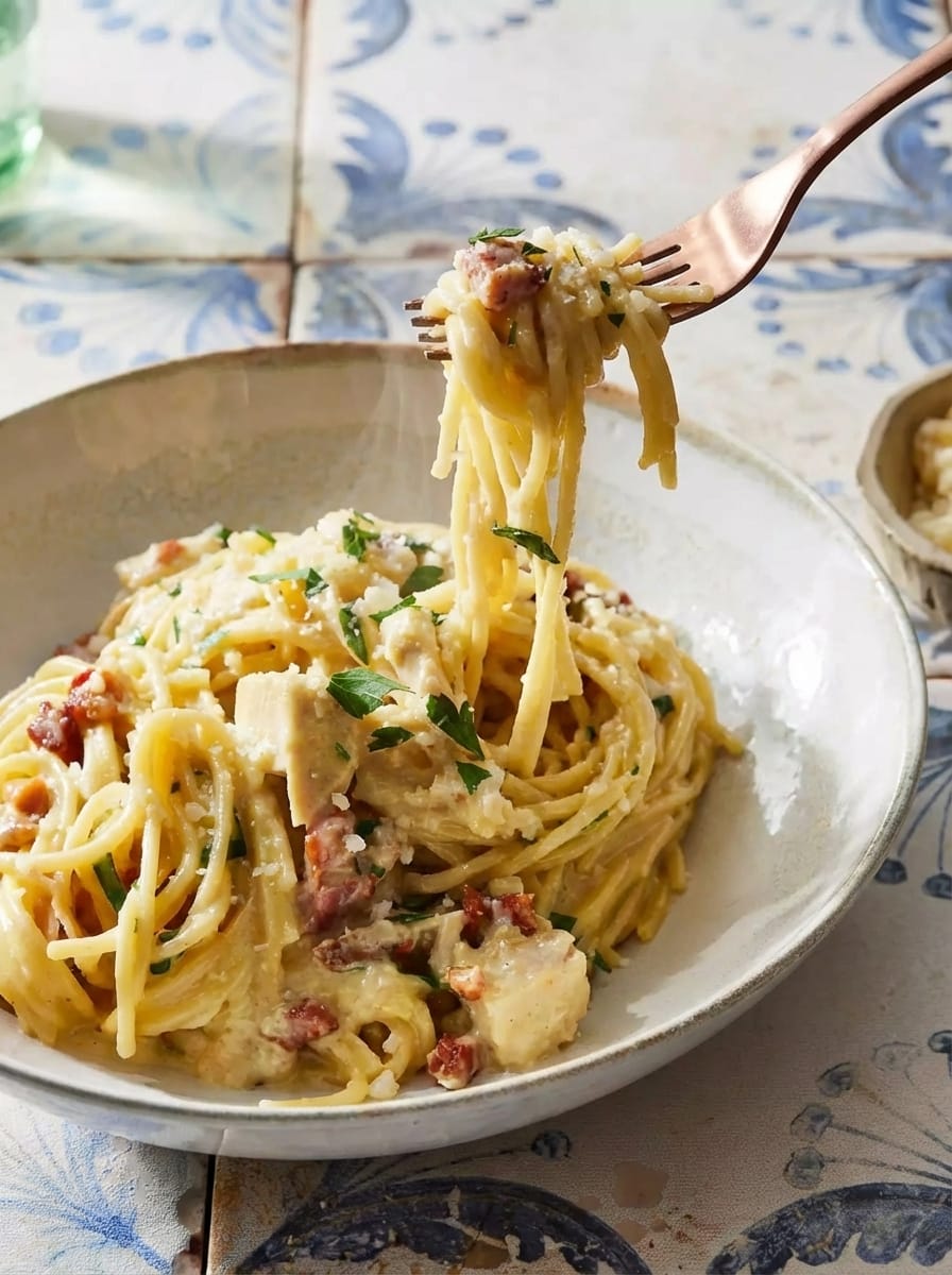 My Method for Chicken Carbonara Pasta Bake