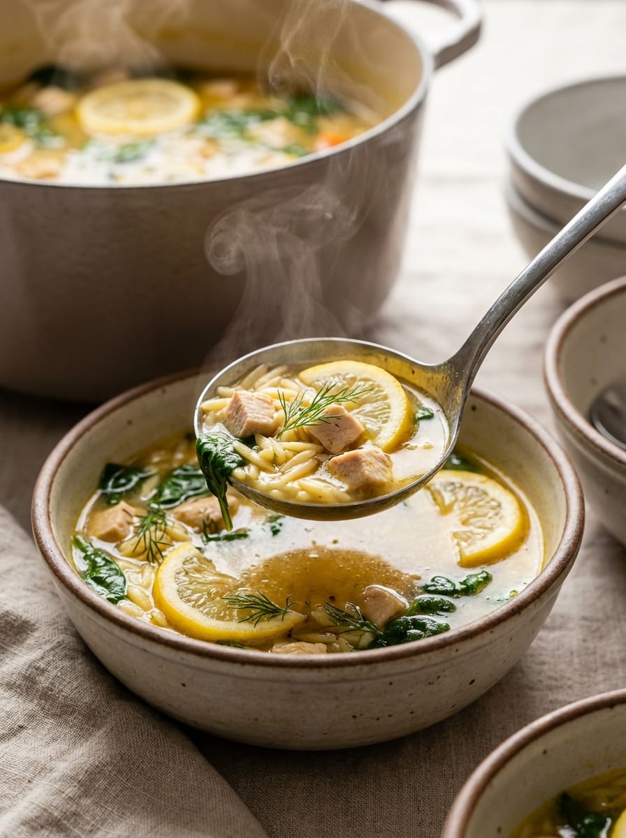My Method for Lemon Chicken Orzo Soup