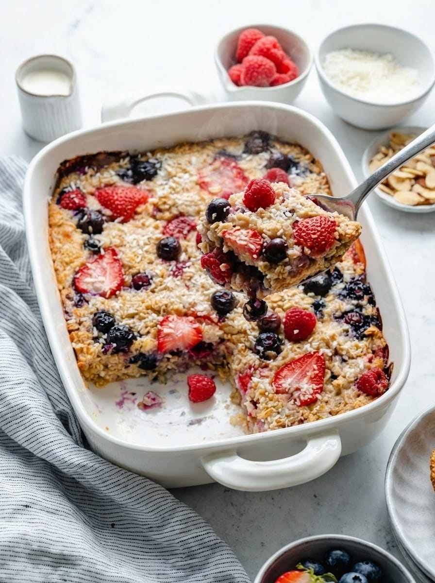 My Method for Triple Berries Baked Oatmeal