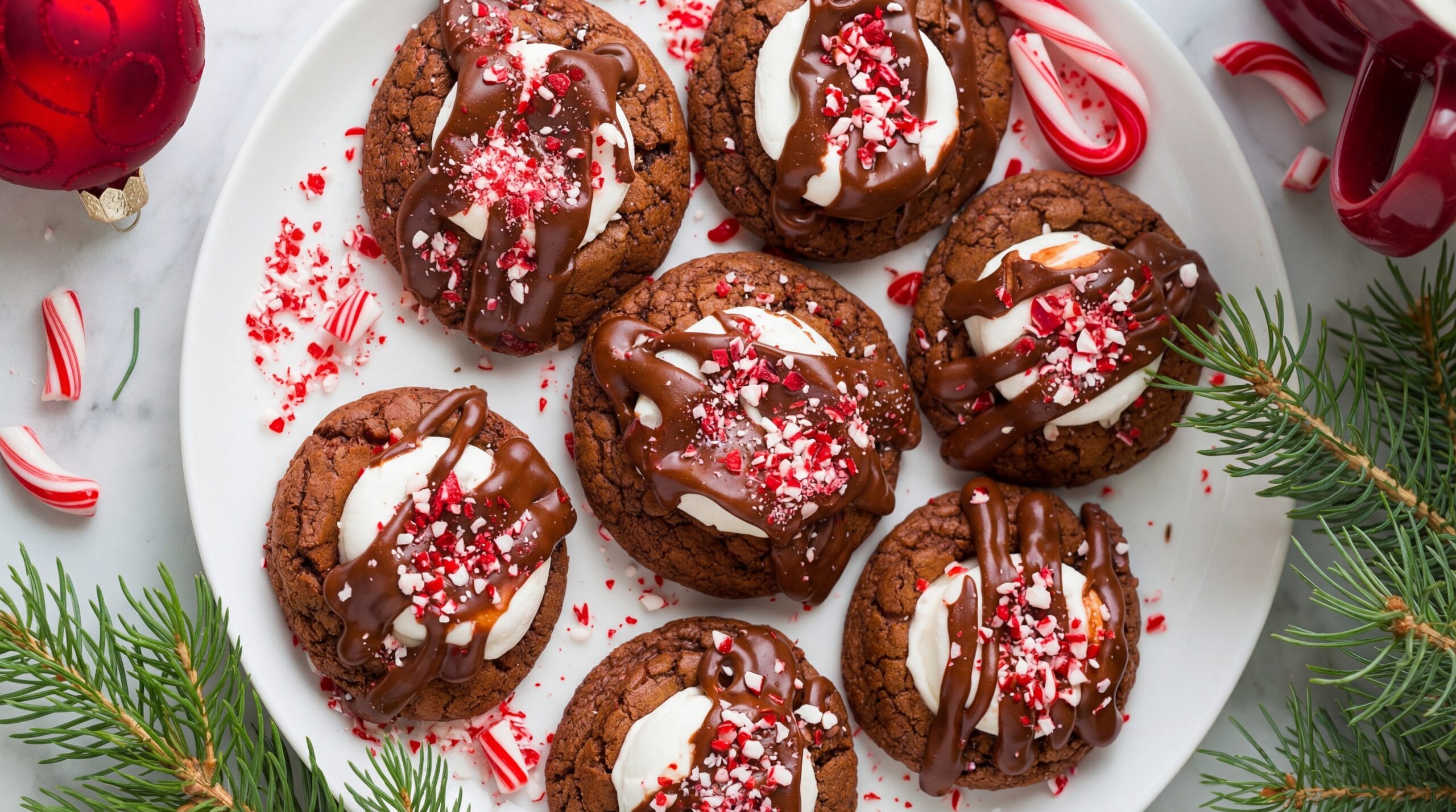 Peppermint Hot Chocolate Cookies Recipe - Featured Image