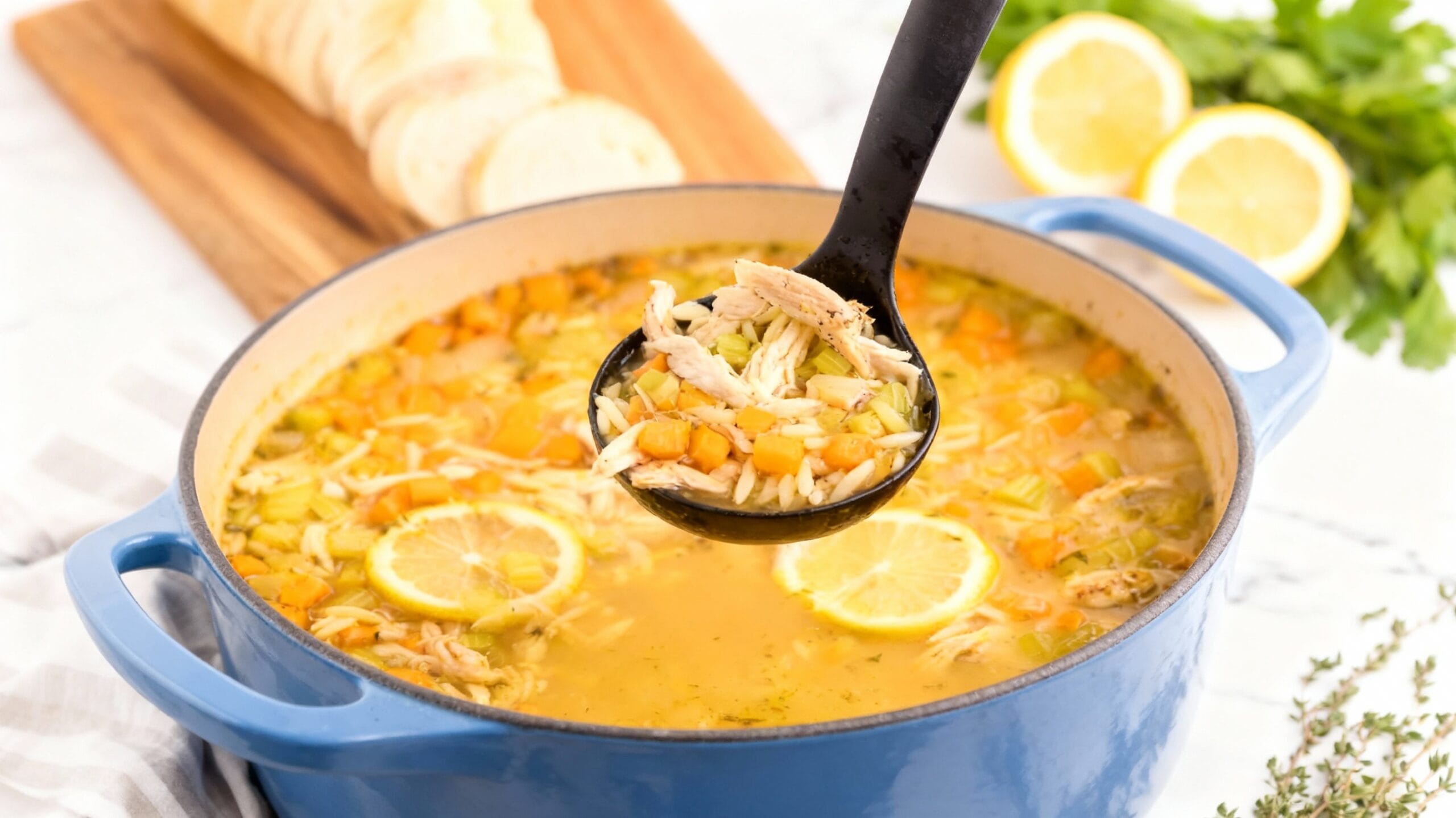 Savory Lemon Orzo Chicken Soup Recipe