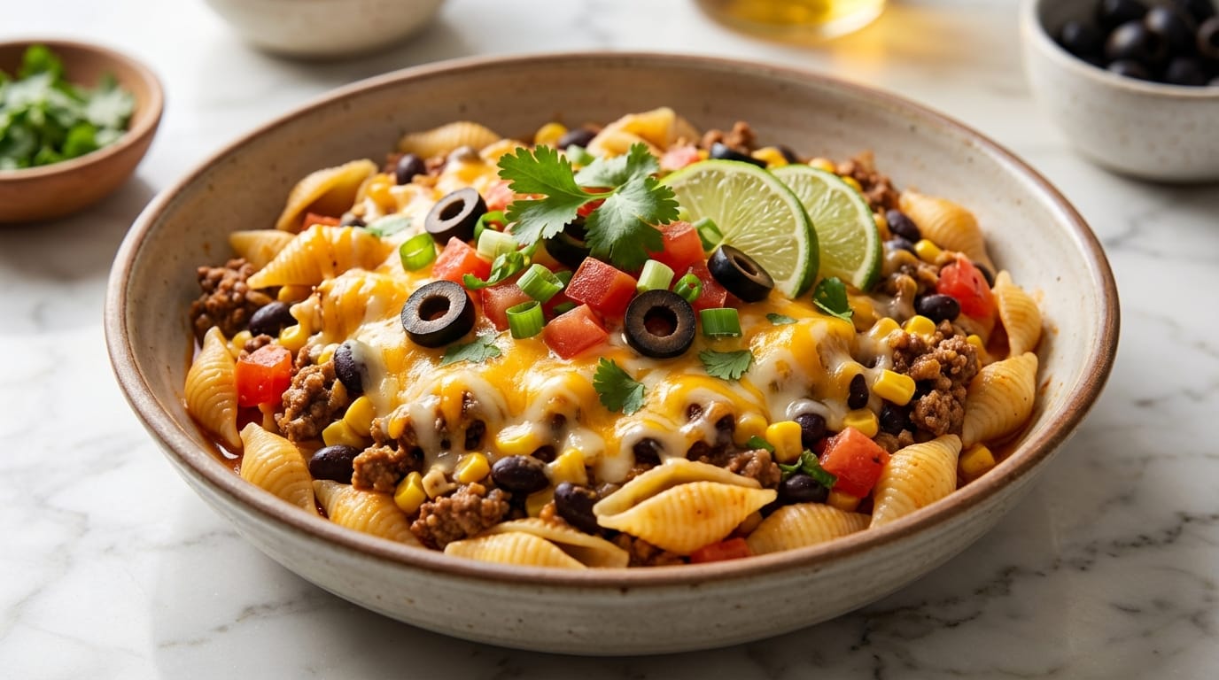 Irresistible Slow Cooker Taco Pasta Slow Cooker Taco Pasta - Featured Image