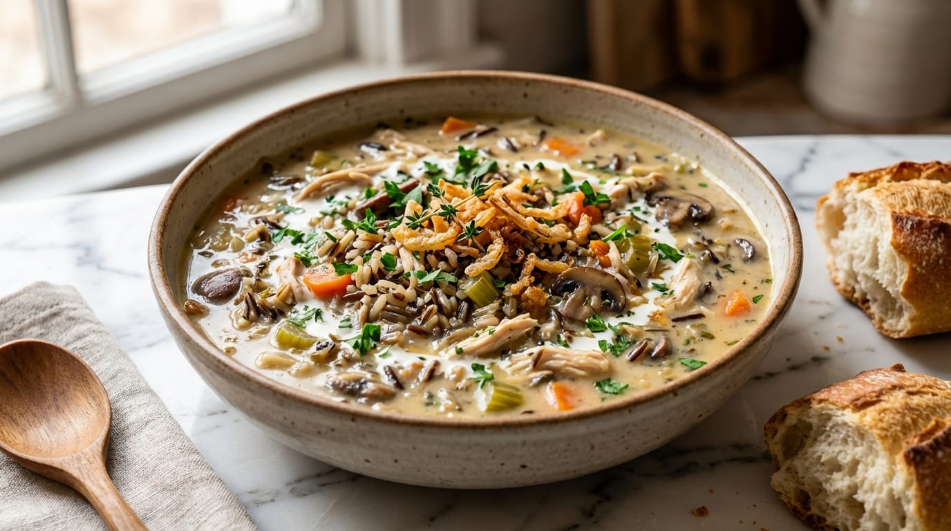 Slow Cooker Wild Rice Soup Recipe - Featured Image