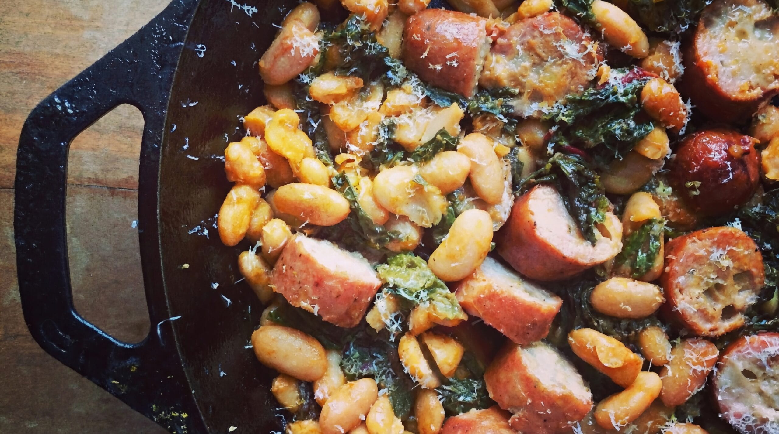 Swiss Chard with Cannellini Beans and Sausage Recipe - Featured Image