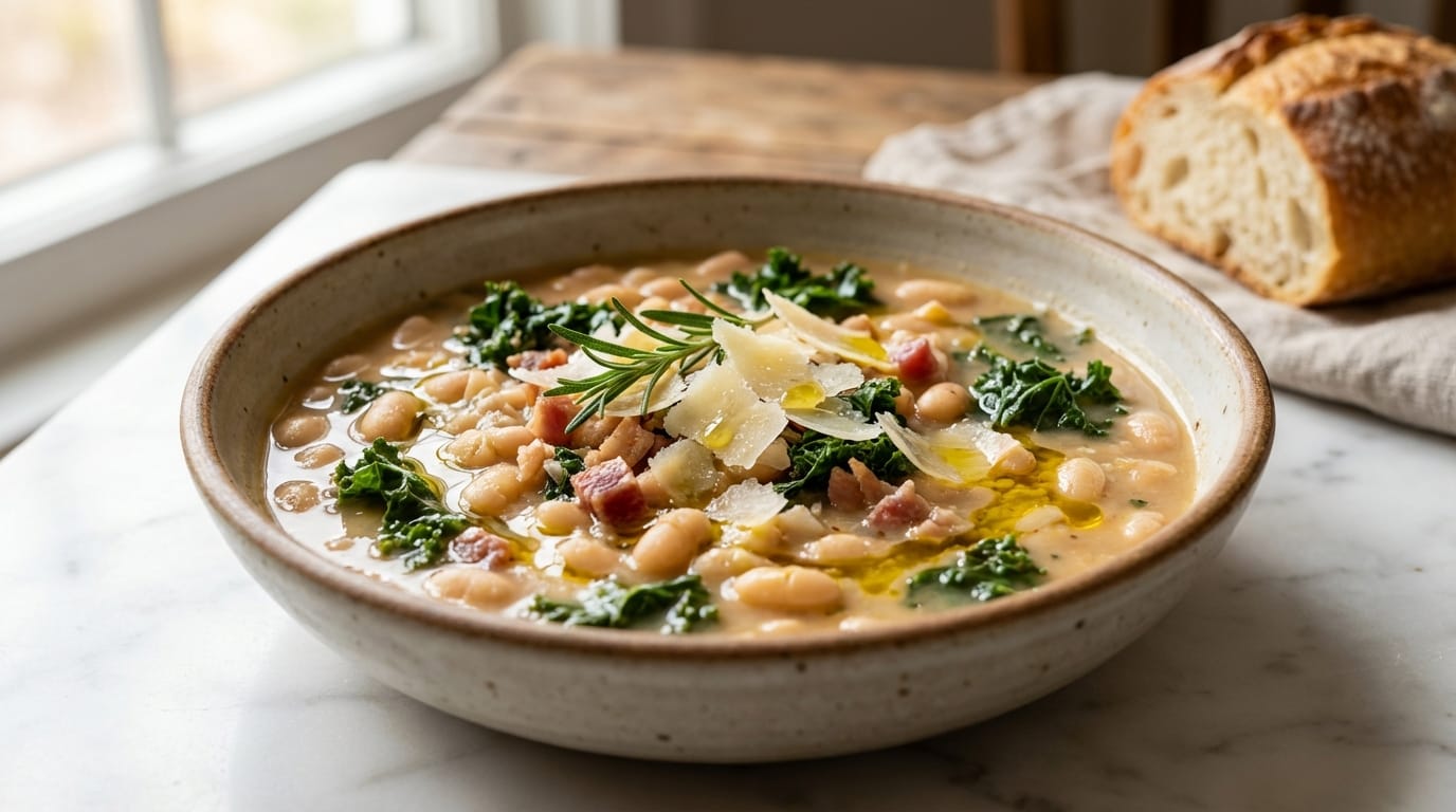 Tuscan White Bean Soup Recipe - Featured Image