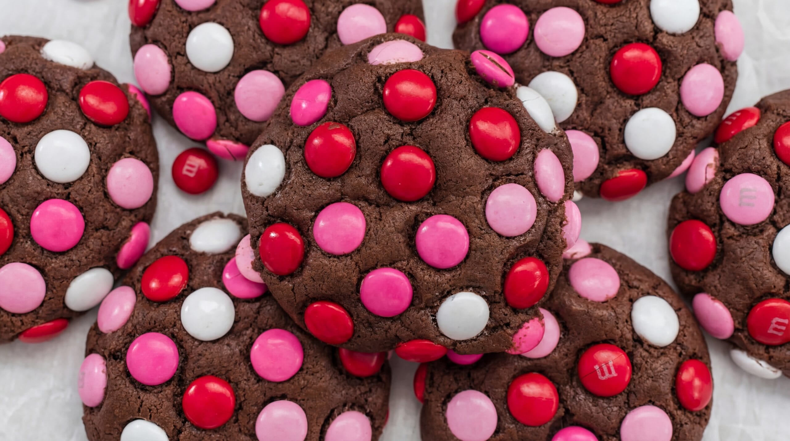 Valentine’s Day M&M Cookies