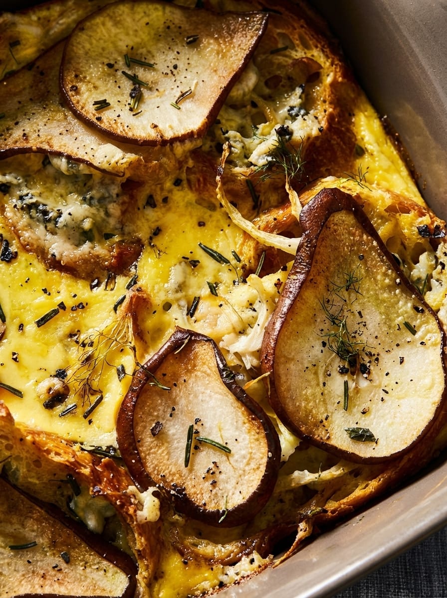 Cozy Pear and Fennel Strata Recipe What Makes This Pear and Fennel Strata a Keeper