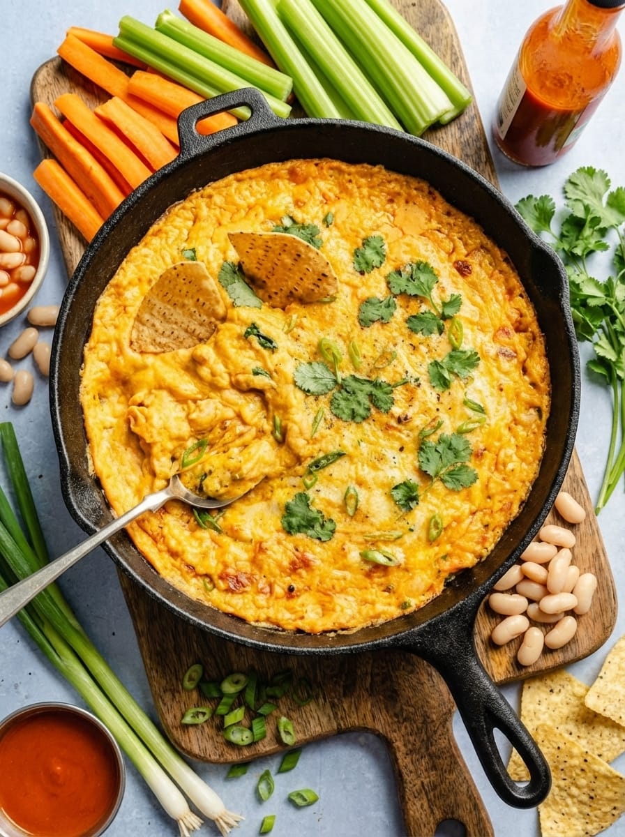 White Bean Buffalo Dip Tips