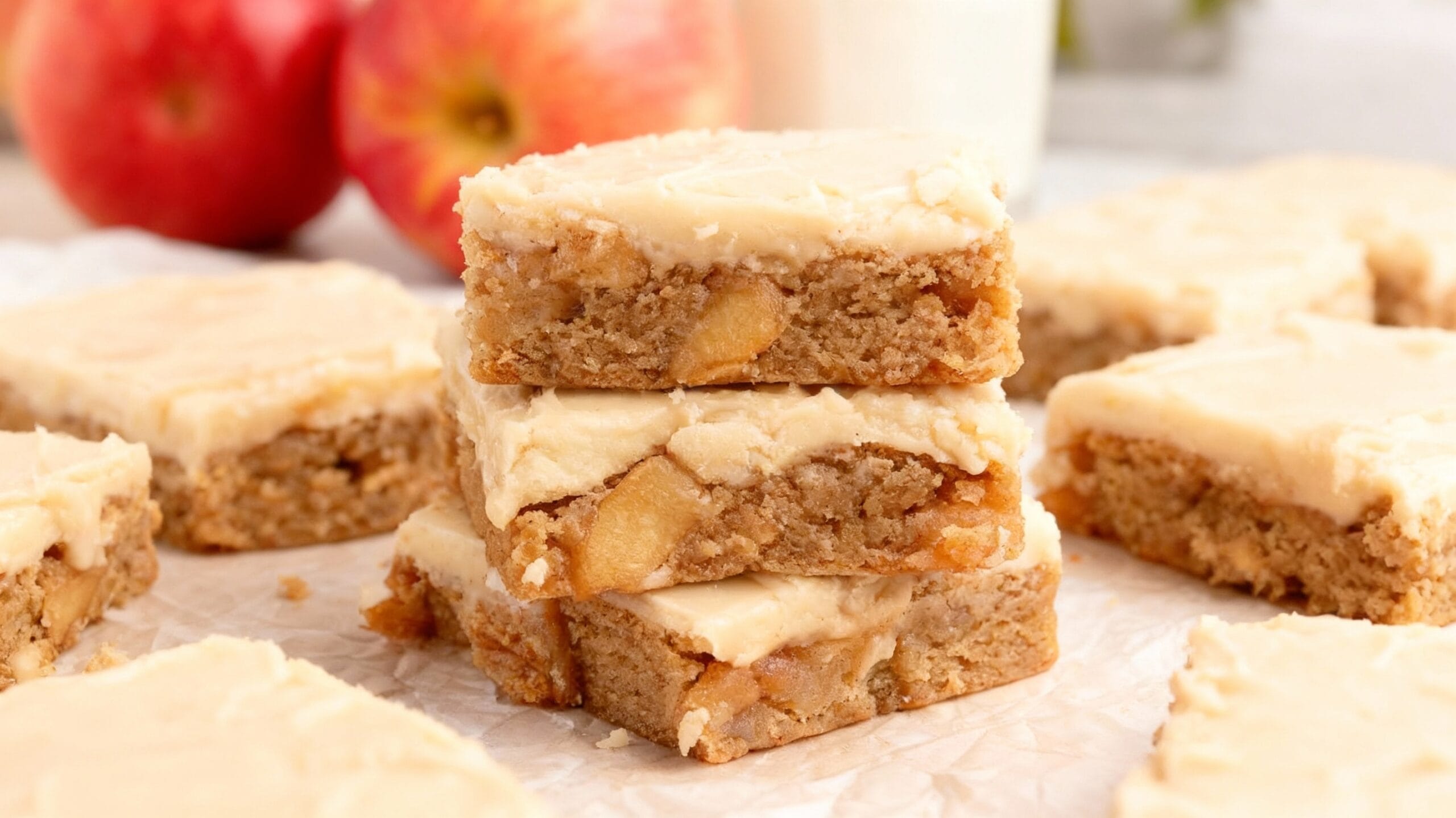 Zesty Apple Brownies With Maple Glaze