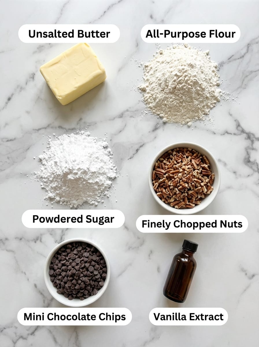Everything You Need for Chocolate Chip Snowball Cookies