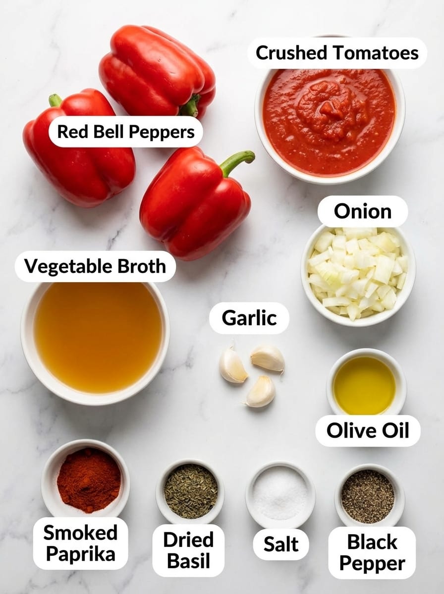 Everything You Need for Roasted Red Pepper Soup