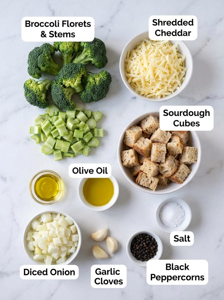 Gathering Your Broccoli Cheddar Soup Ingredients