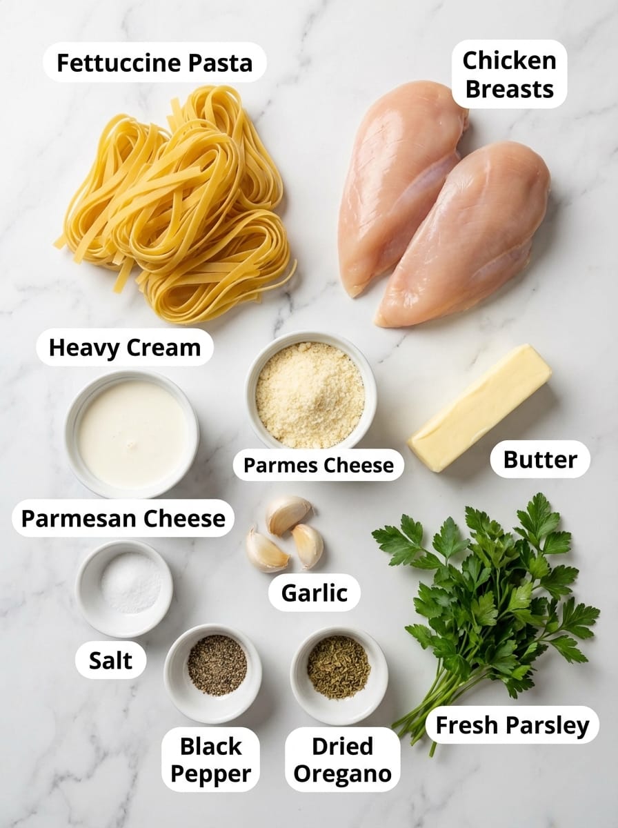 Gathering Your Chicken Alfredo Ingredients