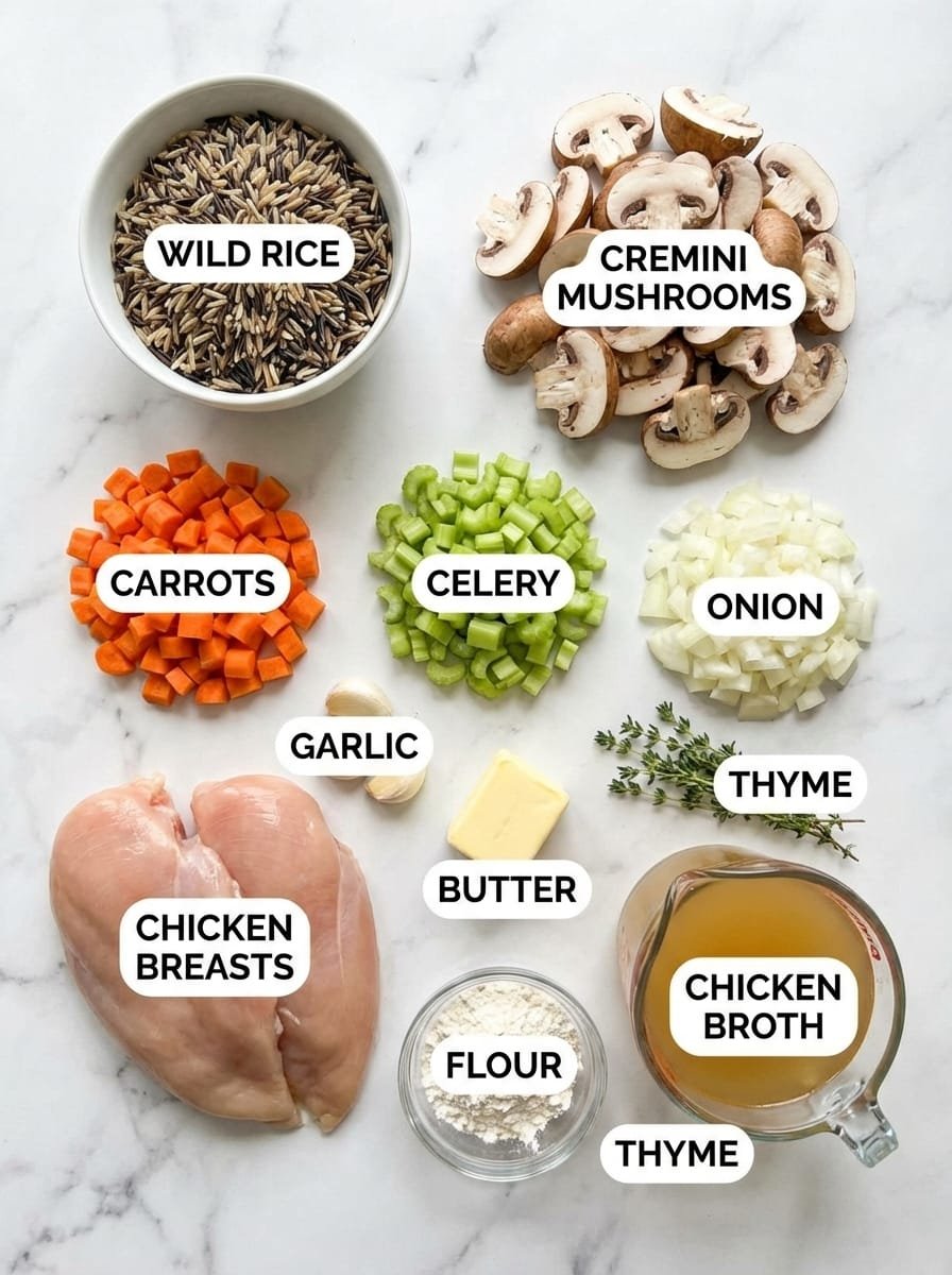 Gathering Your Chicken and Wild Rice Soup Ingredients