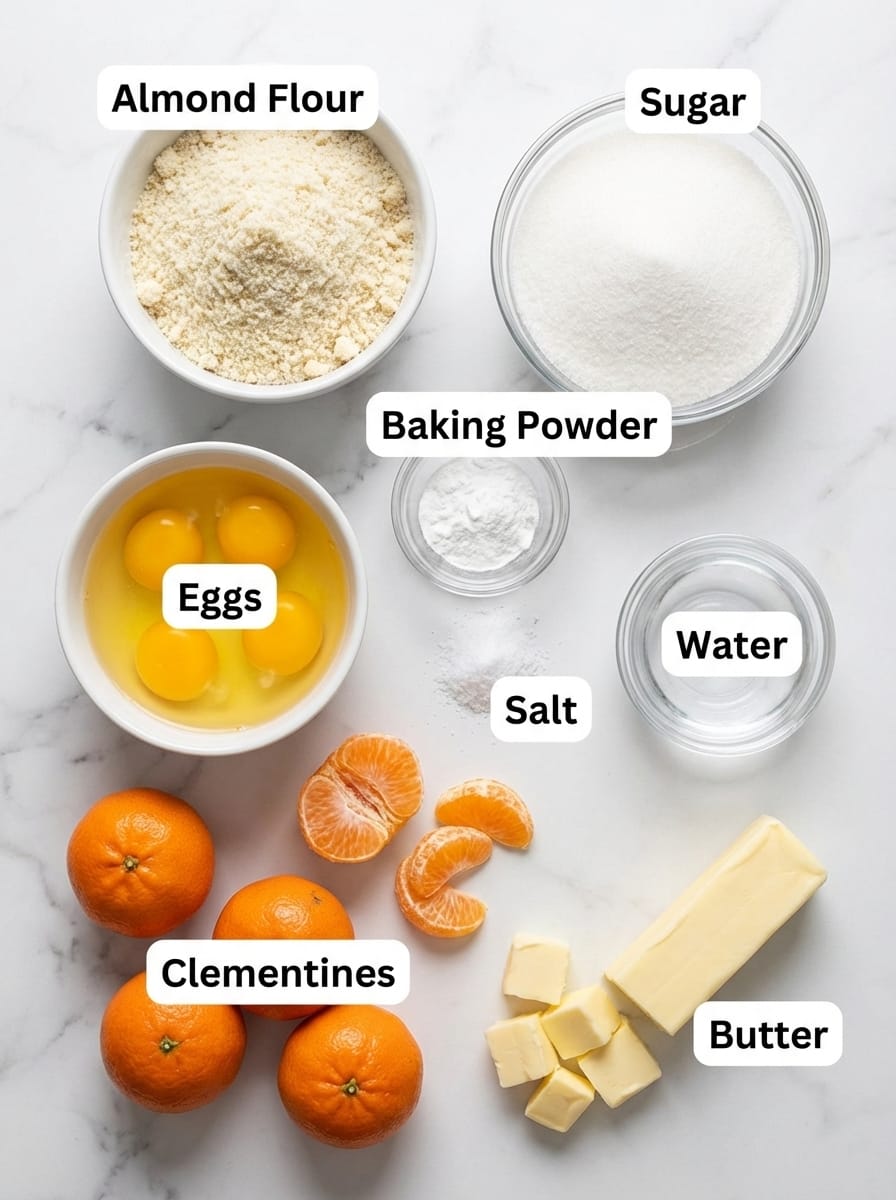 Gathering Your Clementine Almond Cake Ingredients