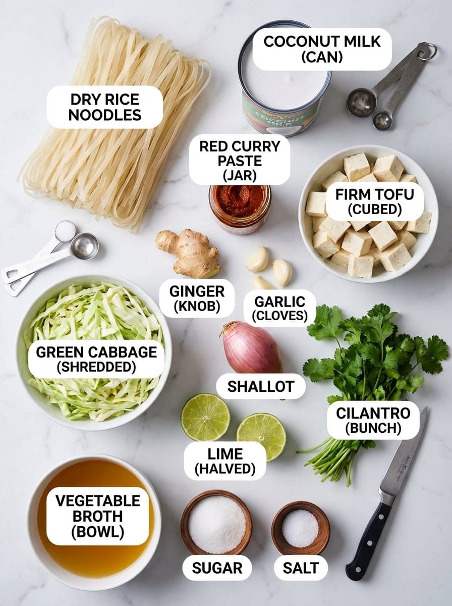 Gathering Your Coconut Curry Noodles Ingredients