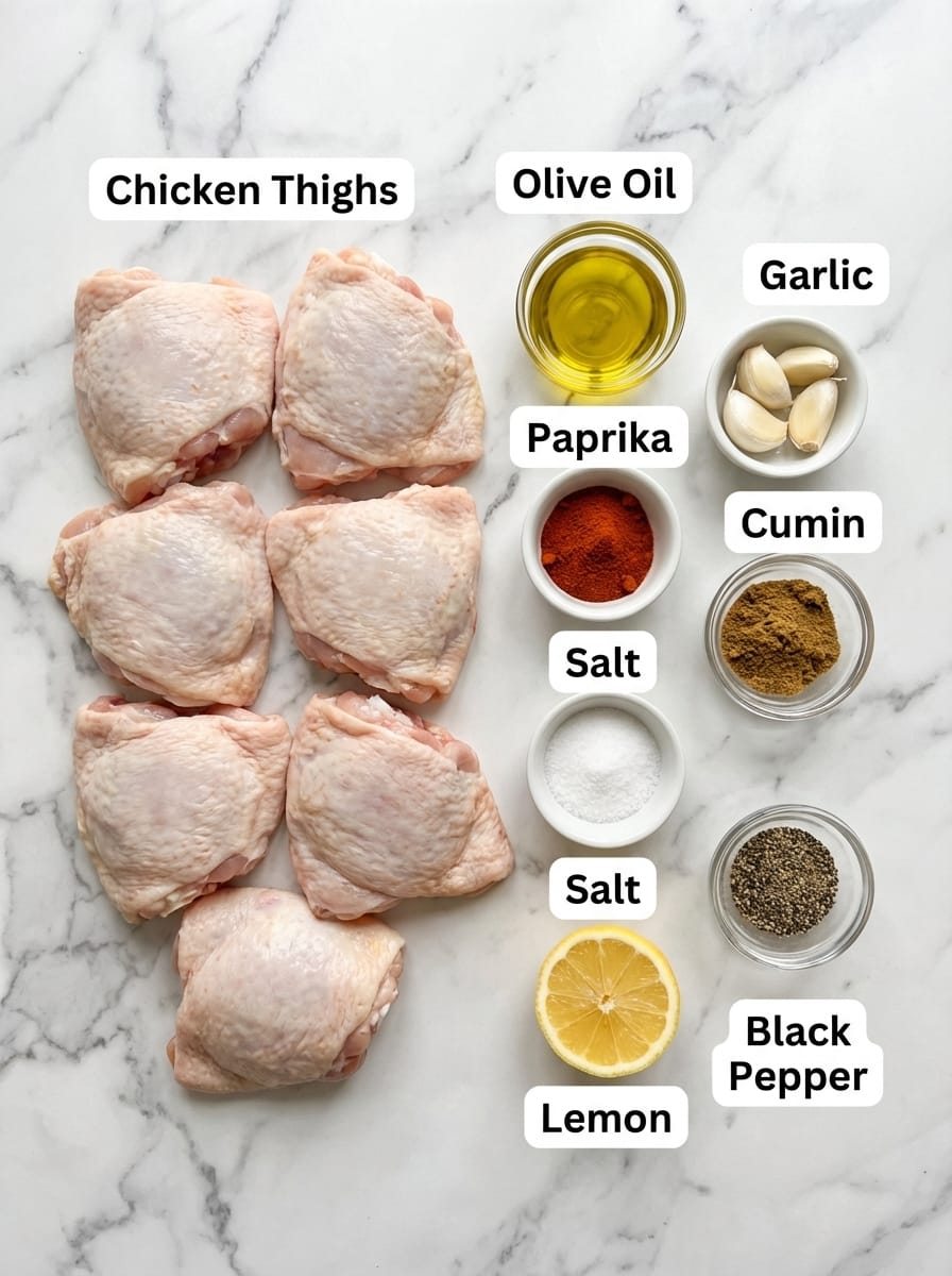 Gathering Your Pan Seared Chicken Thighs Ingredients