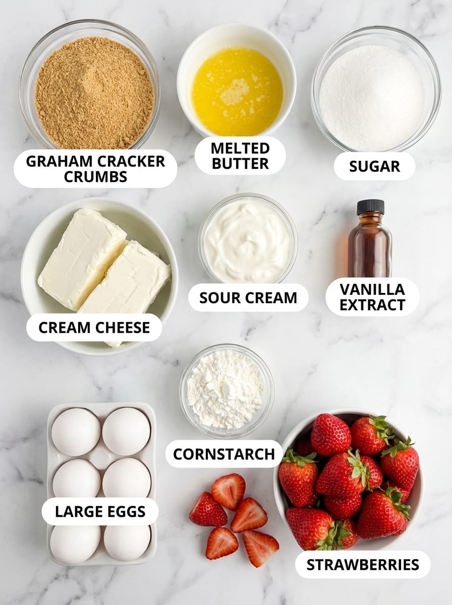 Gathering Your Strawberry Cheesecake Ingredients