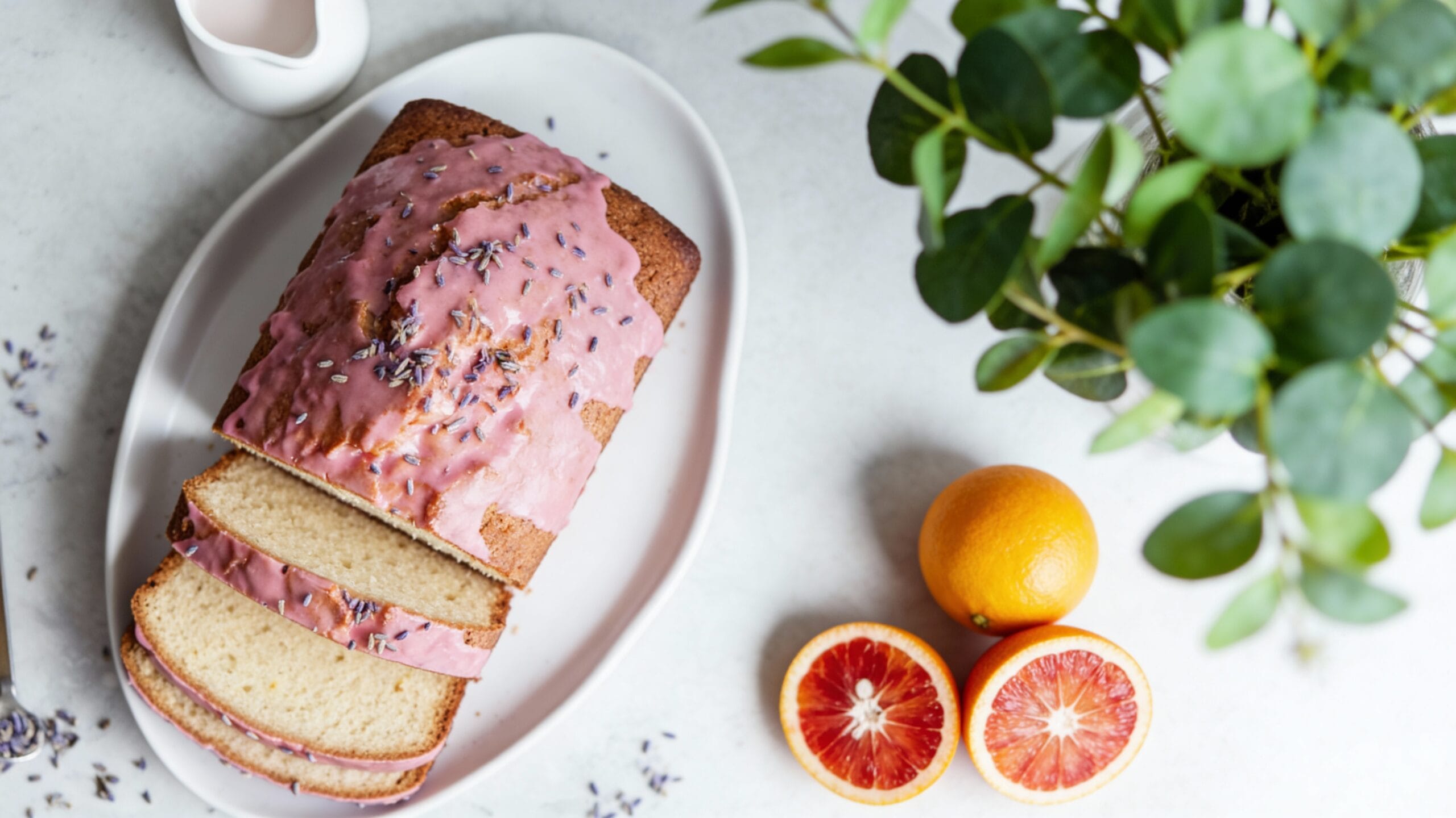 Glazed Blood Orange and Lavender Loaf