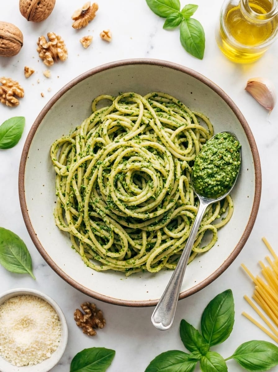 Hearty Pasta with Walnut Pesto Recipe How I Like to Serve This Pasta with Walnut Pesto