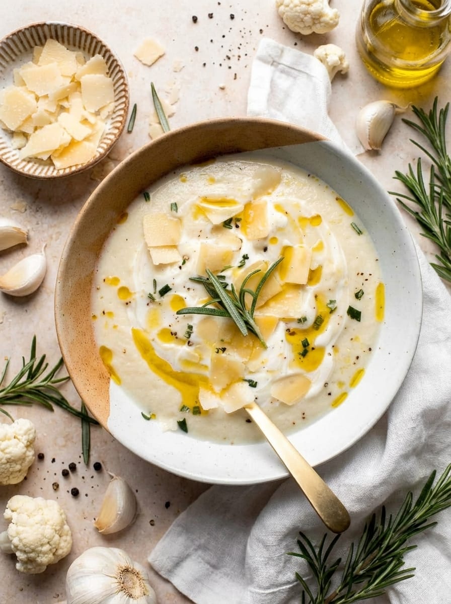How to Serve This Garlic Cauliflower Soup
