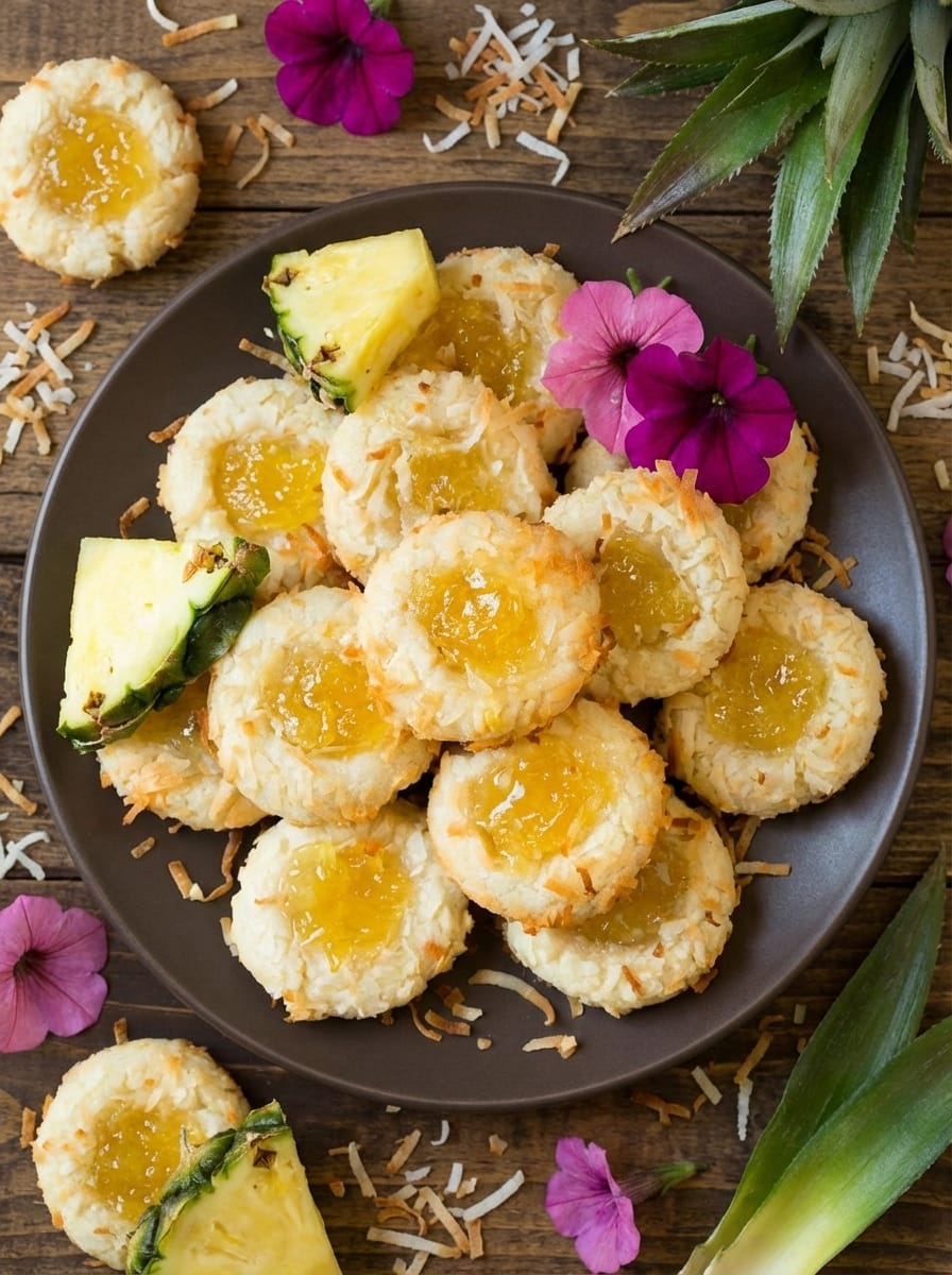 How to Serve This Pineapple Coconut Thumbprint Cookies