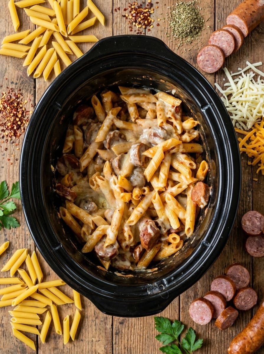 How to Serve This Slow Cooker Sausage Pasta