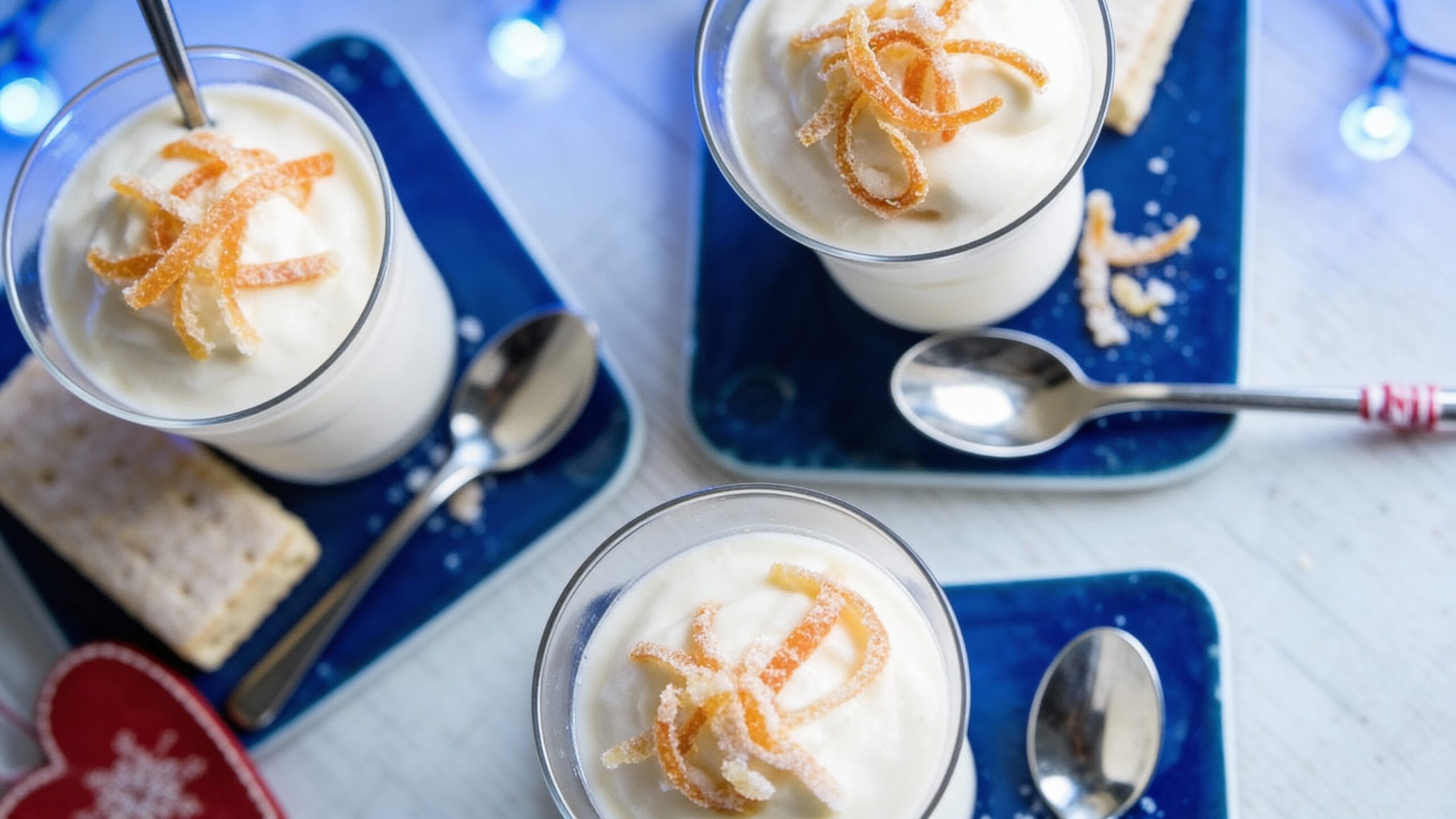 Iced clementine possets