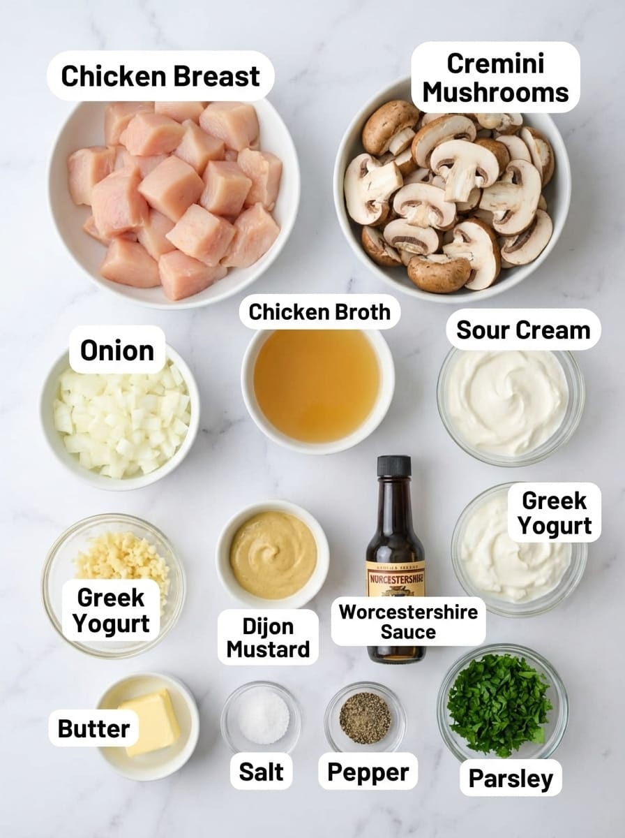 Hearty Chicken Stroganoff Recipe Ingredients You'll Need for Chicken Stroganoff