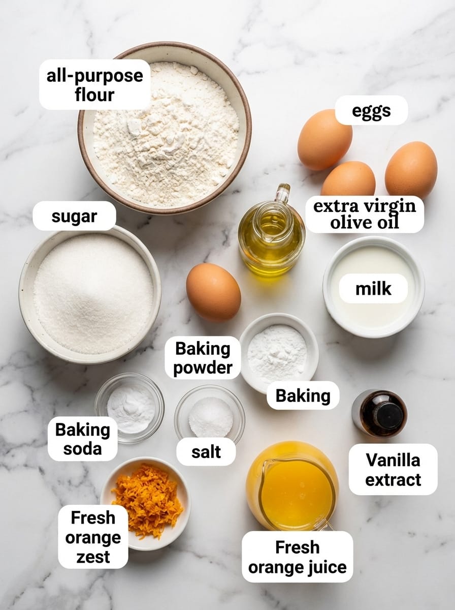 Ingredients You'll Need for Orange Olive Oil Cake