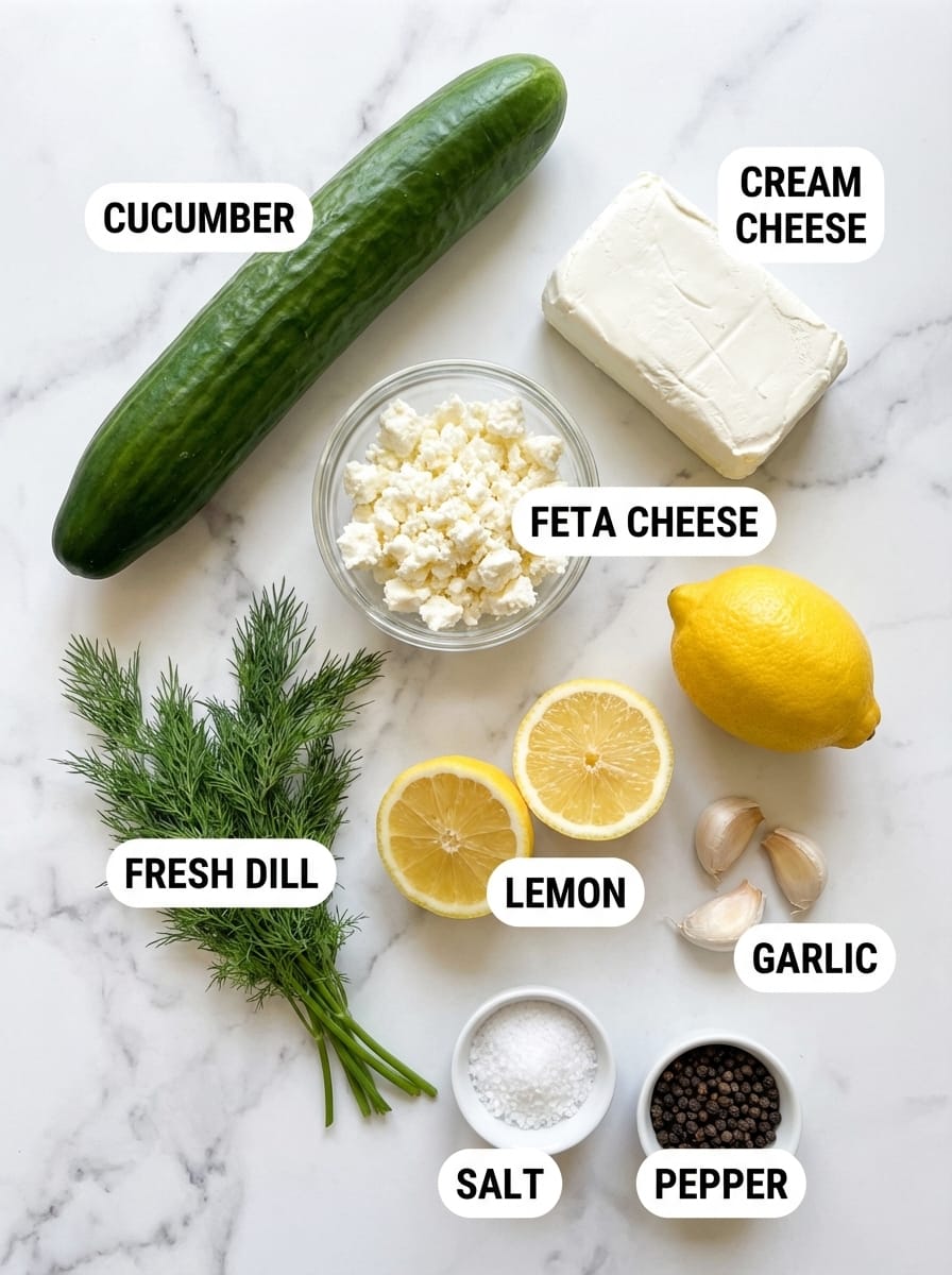Ingredients for Cucumber Bites