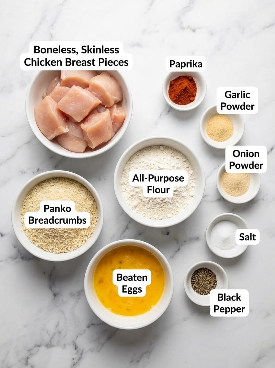 Ingredients for Homemade Baked Chicken Nuggets