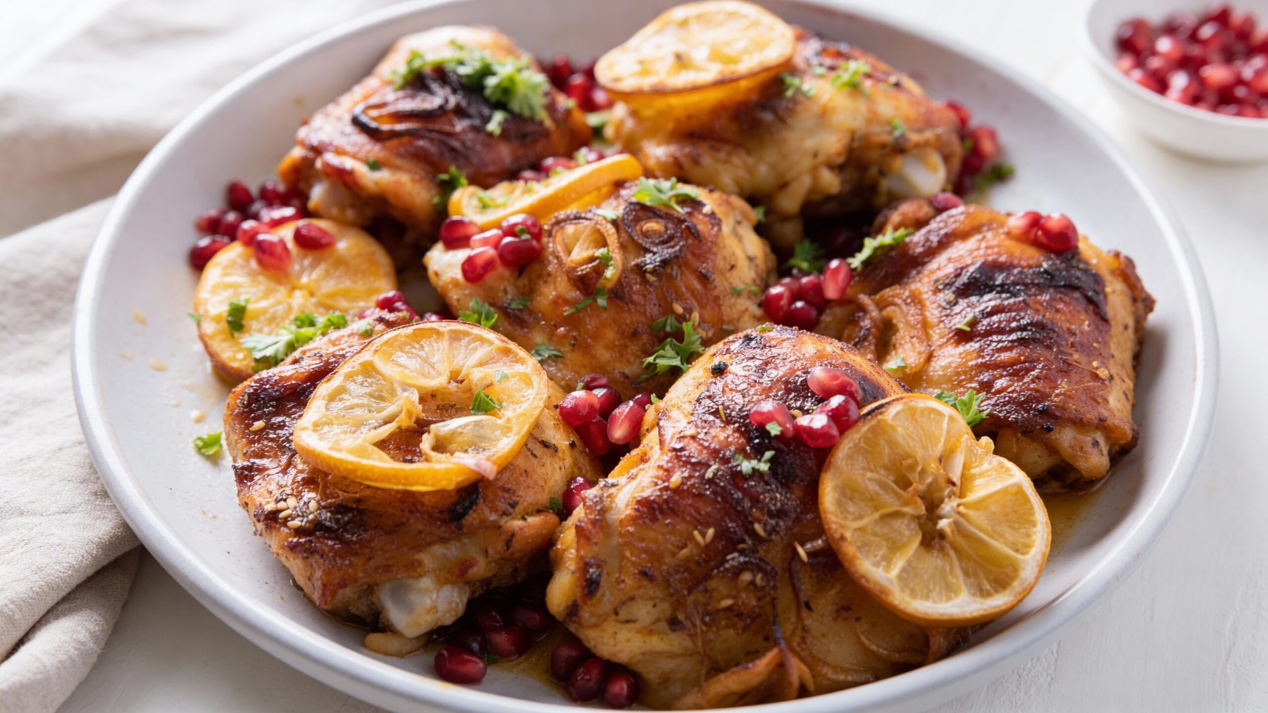 Pomegranate Roasted Chicken Thighs