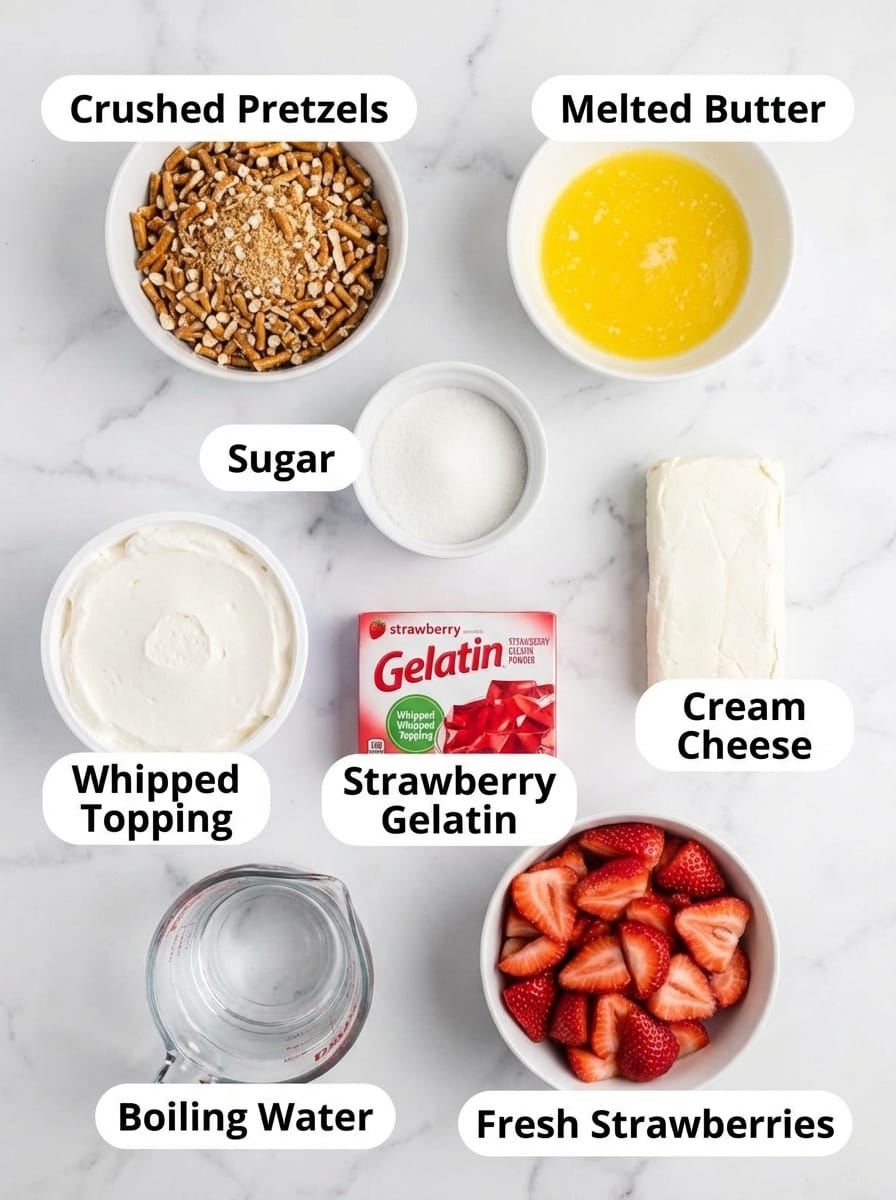 Strawberry Pretzel Tart Recipe Ingredients