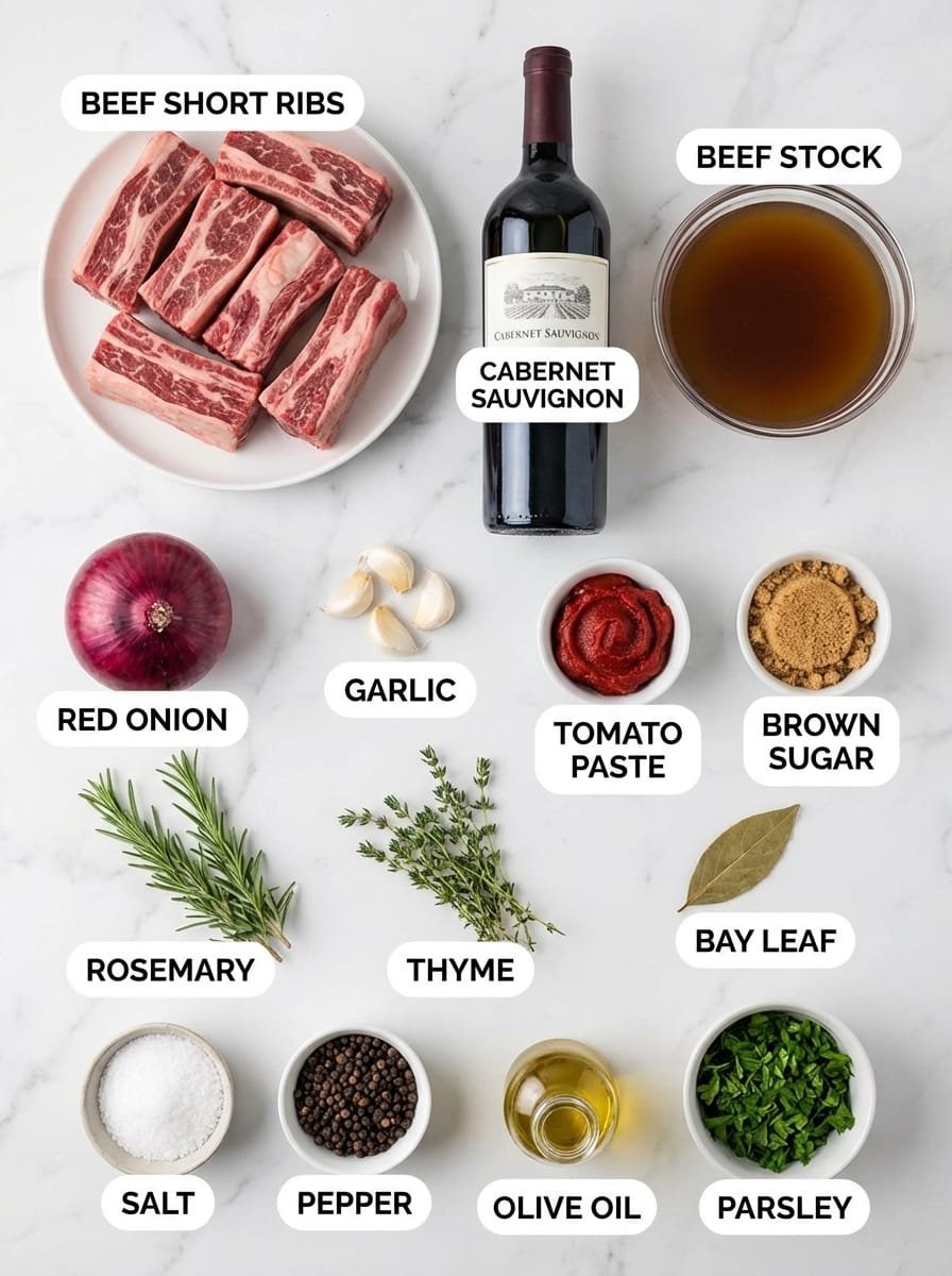 Your Slow Cooker Cabernet Beef Short Ribs Shopping List