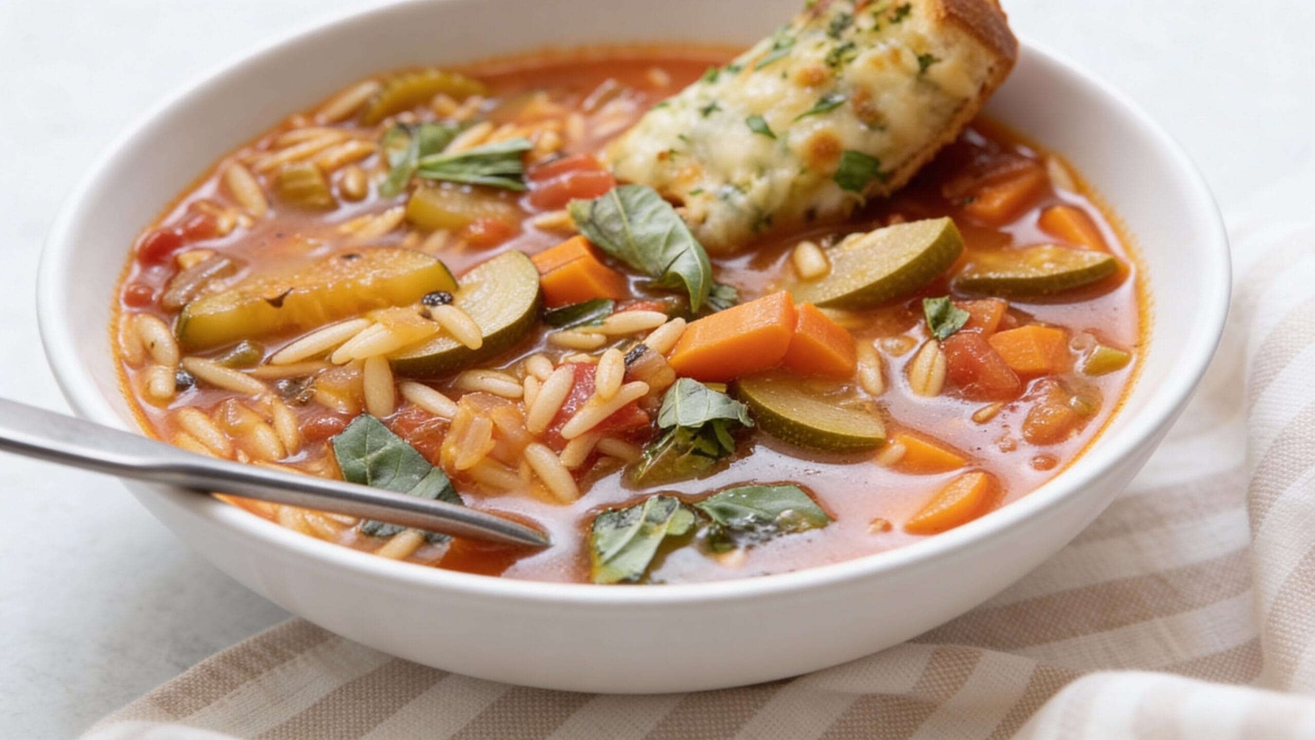 Zucchini Orzo Soup