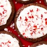 Frosted Peppermint Brownie Cookies
